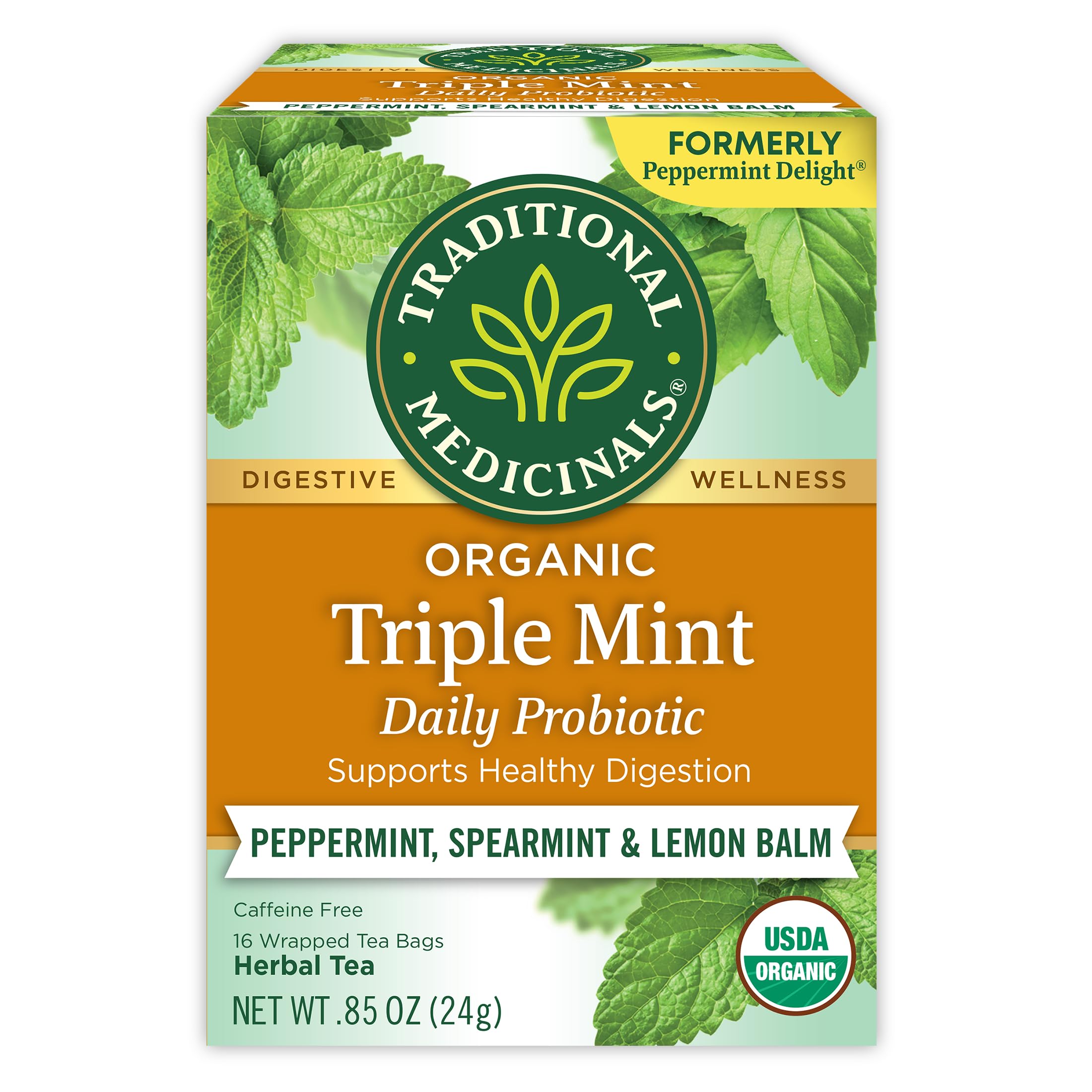 Vista frontal del té Traditional Medicinals